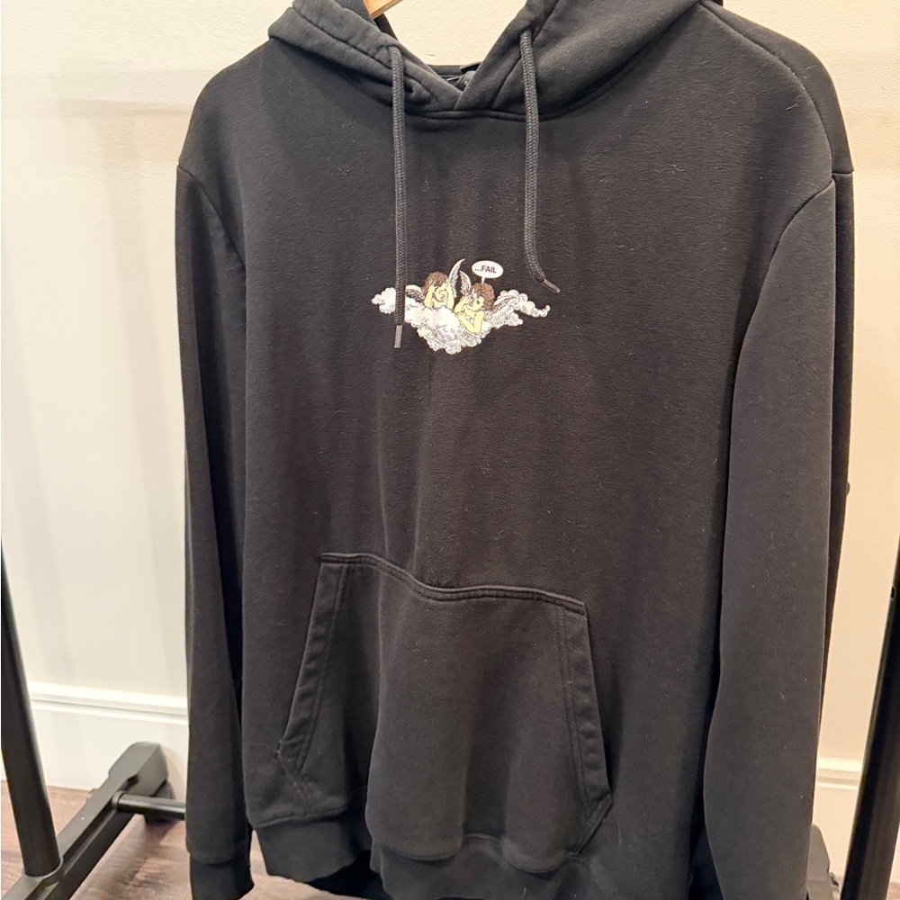 H&M Black Hoodie with Graphic Detail